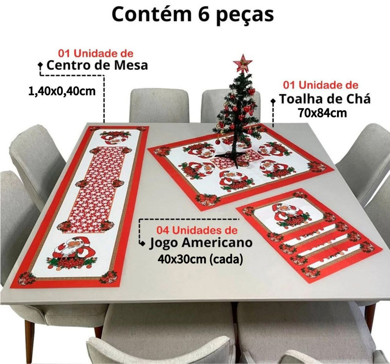 Kit de Mesa Natal 6 Peças