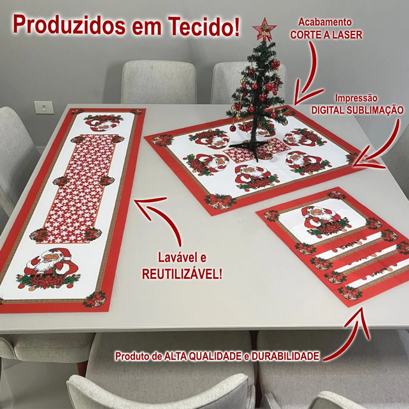 Kit de Mesa Natal 6 Peças